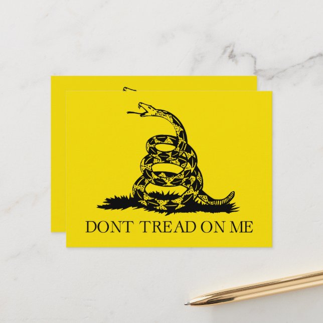 Gadsden Rattlesnake Flag: Revolutionary War 1776 Postcard (Front/Back In Situ)