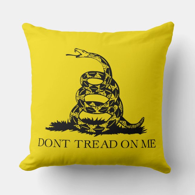 Gadsden Rattlesnake Flag: Revolutionary War 1776 Throw Pillow (Front)