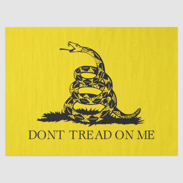 Gadsden Rattlesnake Flag: Revolutionary War 1776 Tissue Paper (Front)
