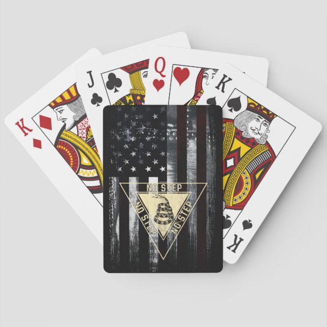 Gadsden Snake Military Aviation American Flag Playing Cards (Back)