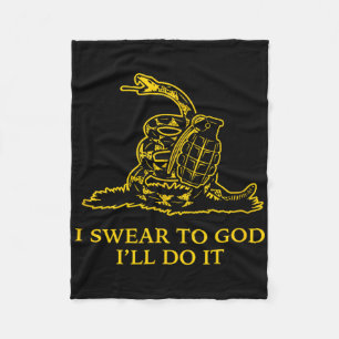 Gadsden Snek Snake Flag Don't Tread Parody Grenade Fleece Blanket