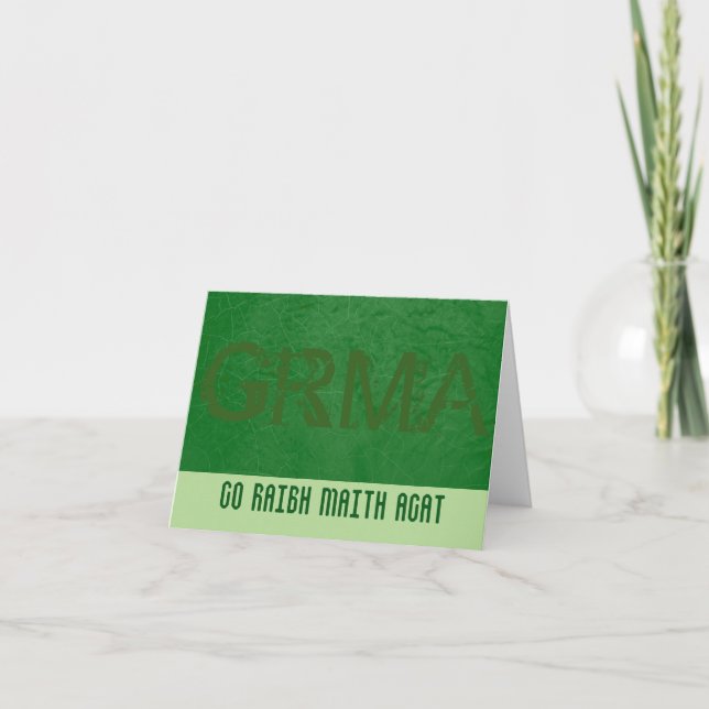 Gaelic Irish Thank You in Emerald Green (Front)