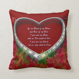 Gaelic Wedding Oath: Blood of my Blood - floral Throw Pillow