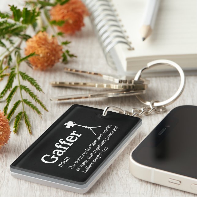 Gaffer Definition - Funny Film Crew Keychain (Front Right)