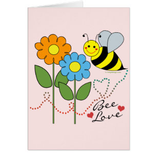 Gaffez l'abeille avec amour d'abeille de fleurs