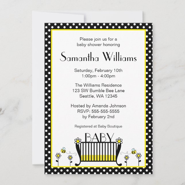 Gaffez les invitations de baby shower de point de (Devant)