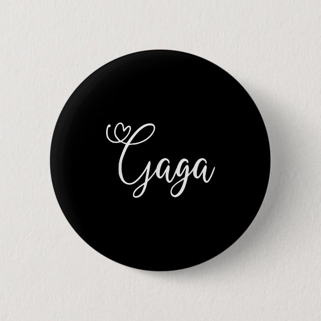 Gaga Cute Heart Grandma  2 Inch Round Button (Front)