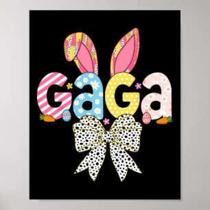 Gaga Easter Bunny Coquette Bow Women Girls Happy E Poster