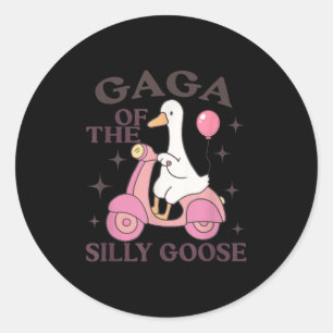 Gaga Goose On The Loose Funny Birthday Matching Fa Classic Round Sticker