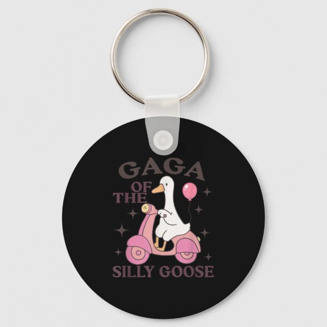 Gaga Goose On The Loose Funny Birthday Matching Fa Keychain (Front)
