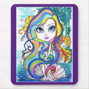 Gaga Nymph on The Half Shell Fantasy Art Mousepad