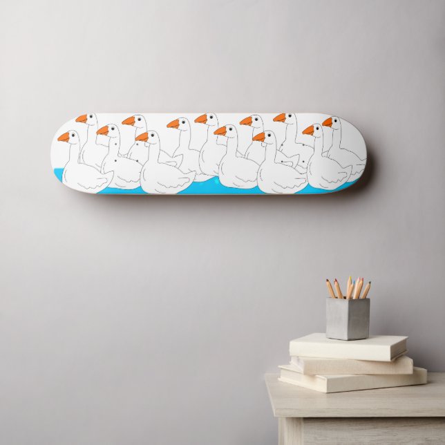 Gaggle Of Geese Design Skateboard (Wall Art (Horz))