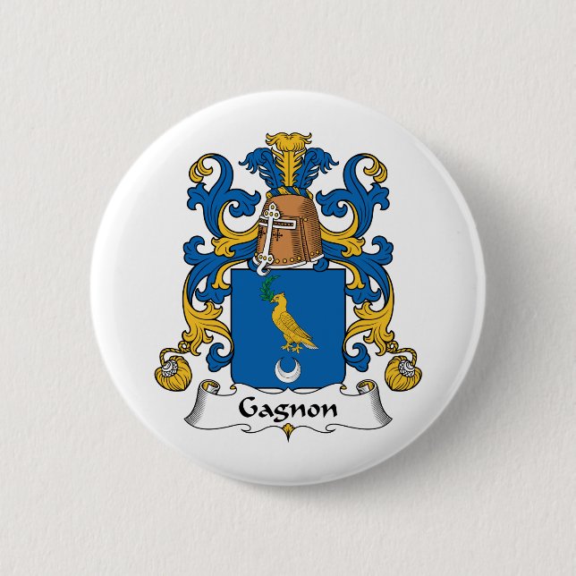 Gagnon Family Crest 2 Inch Round Button (Front)