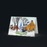 Gagnon -Winter Morning, Baie-Saint Paul, Christmas Card<br><div class="desc">Winter Morning,  Baie-Saint Paul,  Canada,  Christmas greetings.  Fine art painting by Clarence Gagnon.</div>