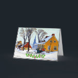 Gagnon -Winter Morning, Baie-Saint Paul, Christmas Card<br><div class="desc">Winter Morning,  Baie-Saint Paul,  Canada,  Christmas greetings.  Fine art painting by Clarence Gagnon.</div>