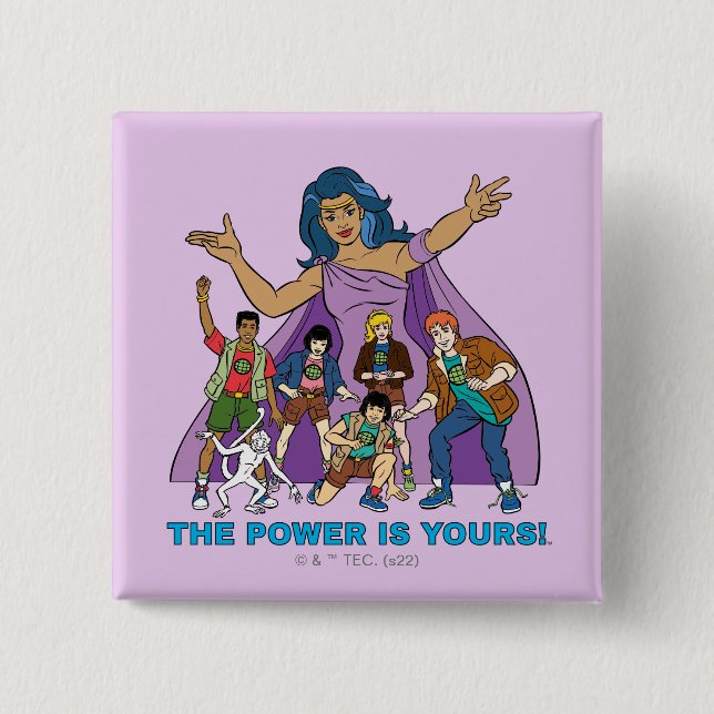 Gaia and the Planeteers Graphic 2 Inch Square Button (Front)