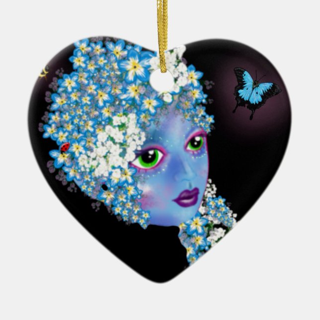 GAIA Mother Earth Pagan fantasy Art by LeahG Ceramic Ornament (Front)