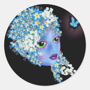 GAIA Mother Earth Pagan fantasy Art by LeahG Classic Round Sticker