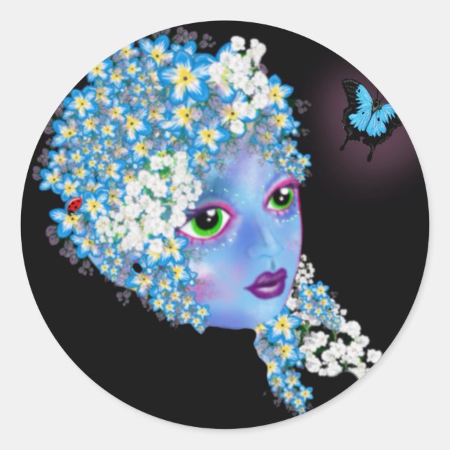 GAIA Mother Earth Pagan fantasy Art by LeahG Classic Round Sticker (Front)