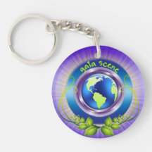 Gaia Scene Round Keychain