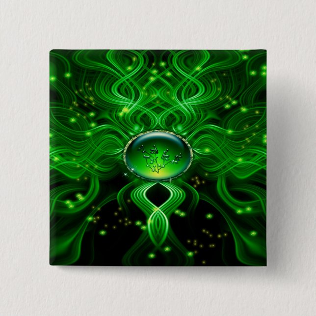 Gaia's Life Stream 2 Inch Square Button (Front)