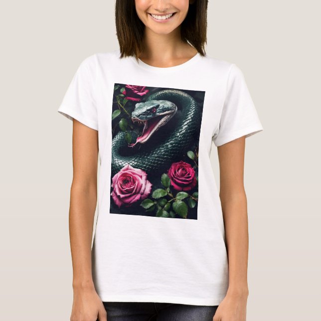 "Gaia's Serpent Embrace Tee" T-Shirt (Front)