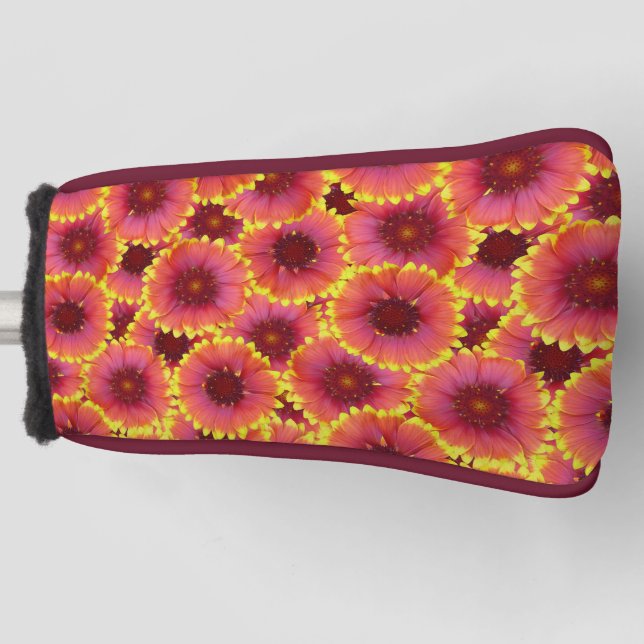 Gaillardia Seamless Pattern Golf Head Cover (Front)