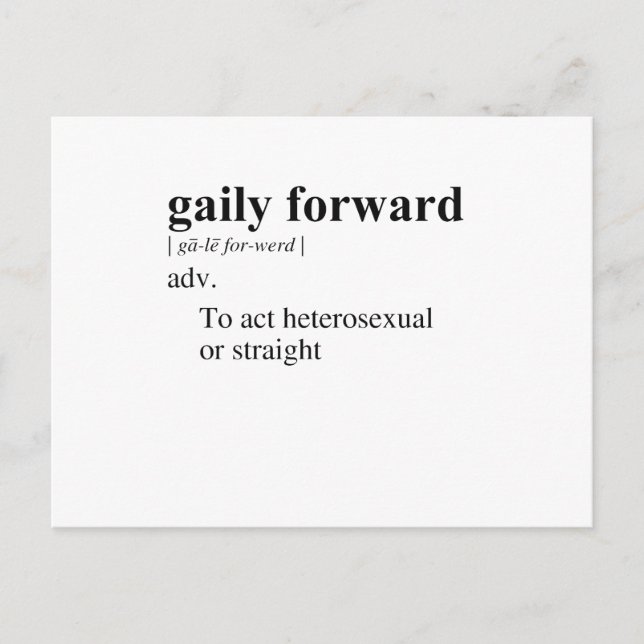 GAILY FORWARD POSTCARD (Front)