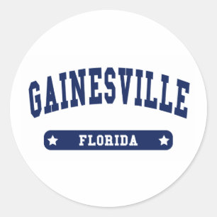 Gainesville Florida College Style tee shirts Classic Round Sticker