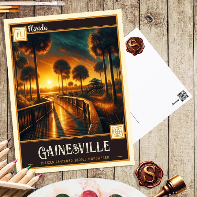 Gainesville, Floride | Carte postale Vintage (Créateur téléchargé)