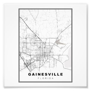 Gainesville Map Photo Print
