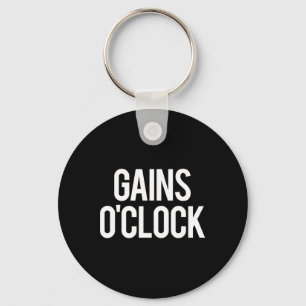 Gains O'clock Funny Gym Weightlifting Bodybuilding Keychain
