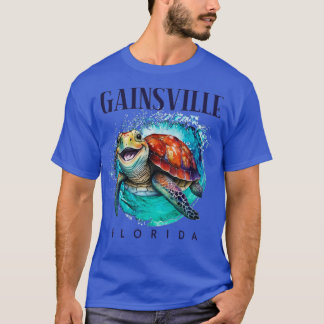 Gainsville Florida Watercolor Happy Sea Turtle T-Shirt