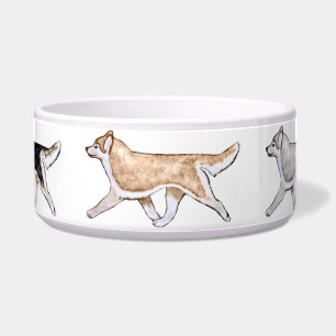 Gaiting Siberian Husky Dog Bowl