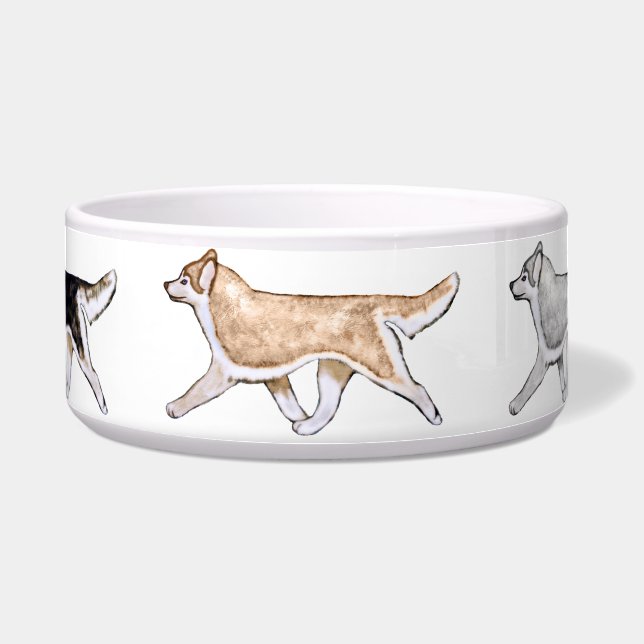 Gaiting Siberian Husky Dog Bowl (Front)
