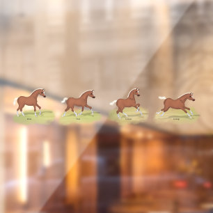 Gaits of the Horse Cute Sorrel Foal Equestrian Window Cling