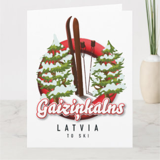 Gaiziņkalns Latvia ski logo Card