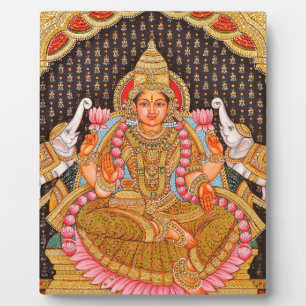 GAJA LAKSHMI INTRICATE TANJORE PAINTING {SOUTH IND PLAQUE