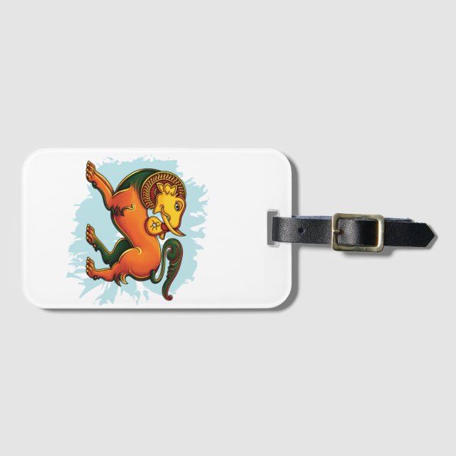 Gajasinha – Mythical Guardian of Strength Luggage Tag (Front Horizontal)