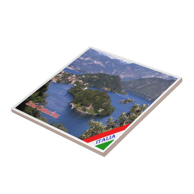 GAL052 ISOLA COMACINA, Lake Como, Italy, Tile (Side)