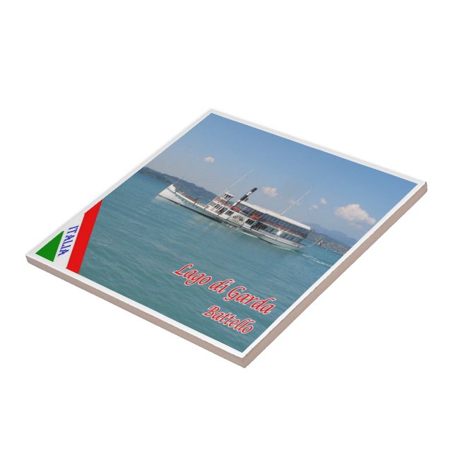 GAL060 LAKE GARDA, Boat, Italy, Tile (Side)