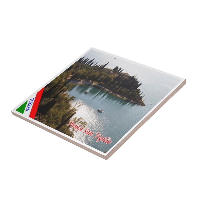 GAL098 PUNTA SAN VIGILIO, Lake Garda, Tile (Side)