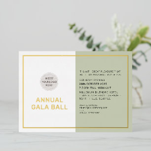GALA BALL company logo formal eco sage green gold