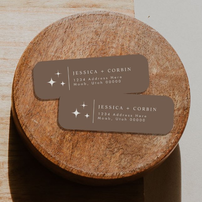 GALA Bohemian Brown Celestial Star Return Address (Creator Uploaded)