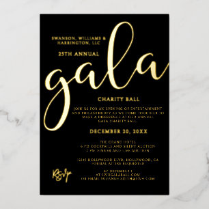 Gala Event Charity Fundraiser Elegant Black Gold