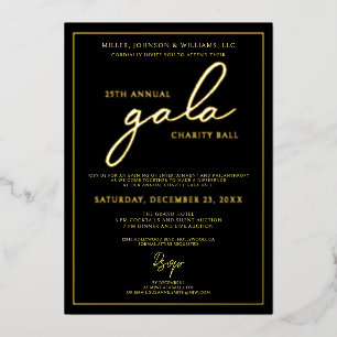 Gala Event Charity Fundraiser Elegant Black Gold