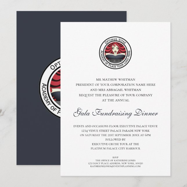 Gala Fundraising Dinner Invitation (Front/Back)