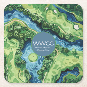Gala Golf Course Event Paper Coaster
