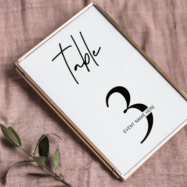 Gala Night Table Number Minimalist Black & White (Creator Uploaded)