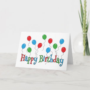 Gala of Fun Balloons Happy Birthday Card